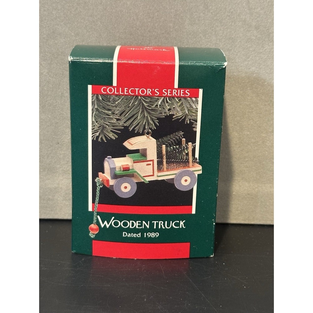 Hallmark 1989 Wooden Truck Nostalgic Childhood Series Christmas Ornament